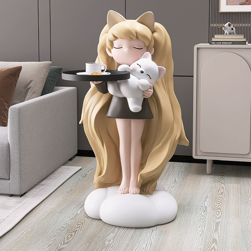 女孩客厅大型落地摆件家居饰品沙发边几托盘电视柜旁乔迁新居礼品,家居饰品,落地摆件,淘宝优惠券,粉丝福利购,淘宝优惠卷