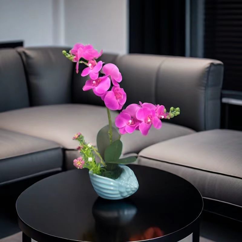 仿真花蝴蝶兰盆景中式家居装饰花摆件电视柜假花,家居饰品,餐桌花艺,淘宝优惠券,粉丝福利购,淘宝优惠卷