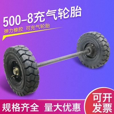 500-8充气钢圈轮胎 高载重型马车轮 拖车重型轮胎矿山载重轮