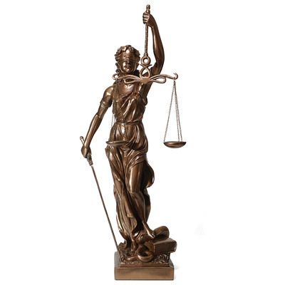 仿铜司法公平公正正义女神忒弥斯雕塑雕像律师办公室法律天平摆件