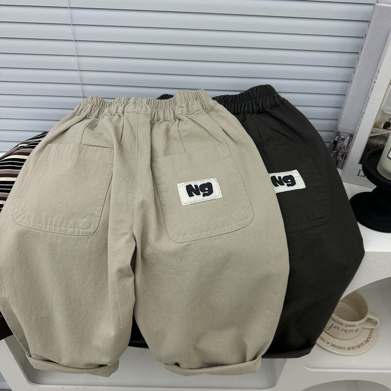 男童春秋裤子2025新款儿童宽松直筒裤子宝宝春装棉布休闲薄款长裤