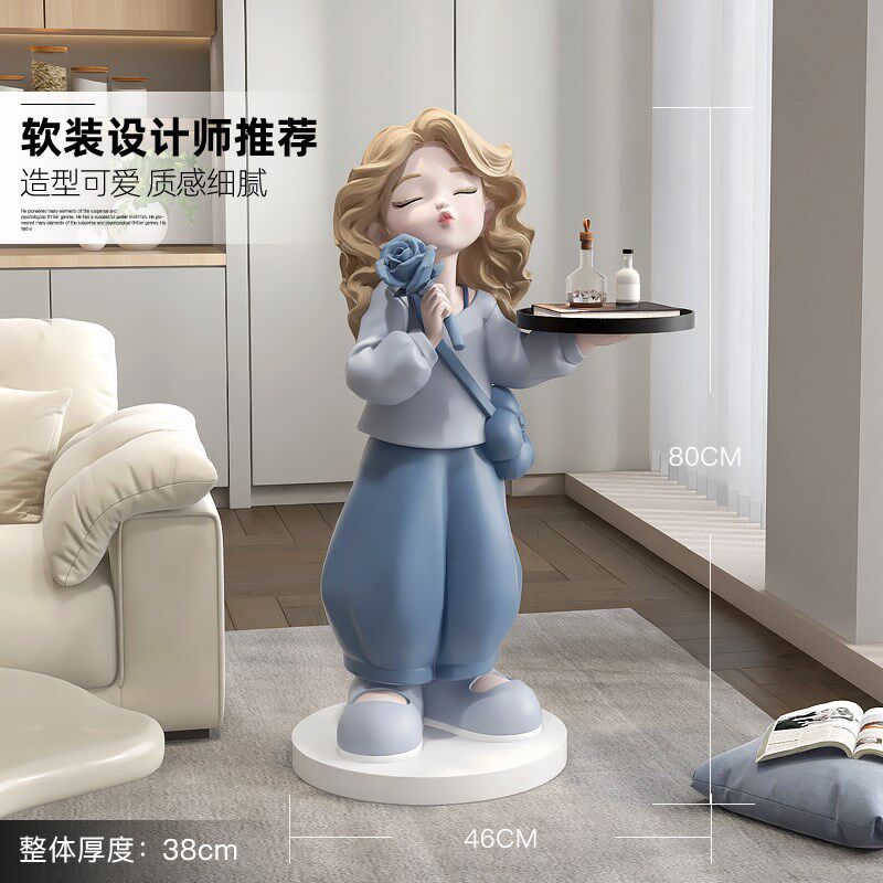奶油风女孩客厅落地摆件装饰品电视柜沙发边几玄关灯生日乔迁礼物