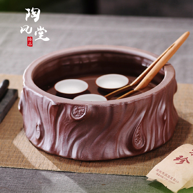 陶瓷茶洗手工粗陶复古水洗大号水培植物花盆杯洗碳槽功夫茶道配件