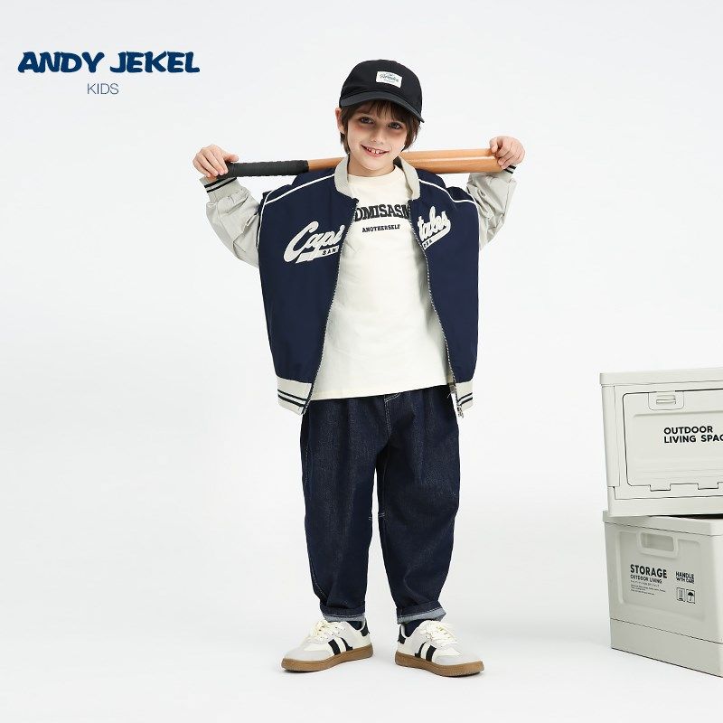 安迪杰克尔男童牛仔短裤儿童夏季薄款五分裤2024新款宝宝长裤子