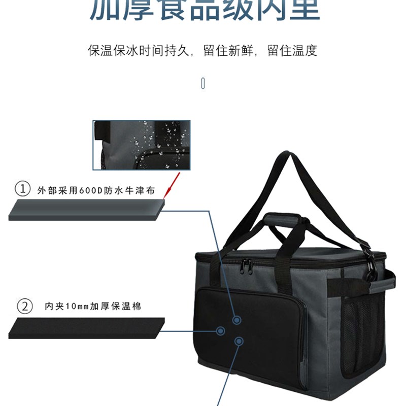 户外野餐保温冰包冷热两用防污水油泼牛津布超大保温箱可放冰块