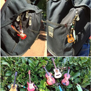 刻字定制木质吉他小提琴钥匙扣包包挂件情侣男女创意迷你装饰礼物