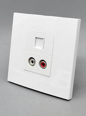 86型六类网络RJ45千兆莲花音频免焊插座网线双孔AV音频免焊接电脑