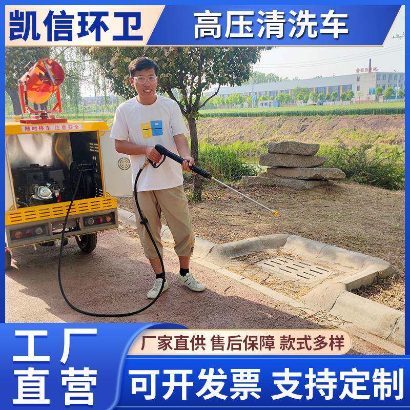 电动小型水高压清洒洗车高 带雾电炮418高压冲洗车 动三轮压清洗
