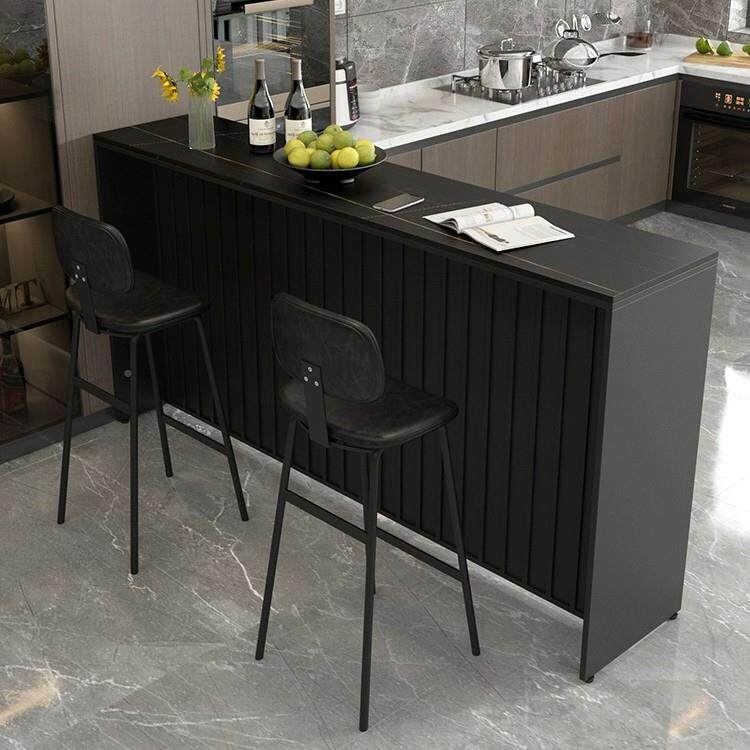 轻奢极简意式条岩板吧台桌家组用客厅沙发后高脚78941椅合阳台长