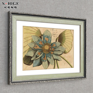 复古实木画框定制相框挂墙装裱外框k8开任意尺寸做旧裱画框