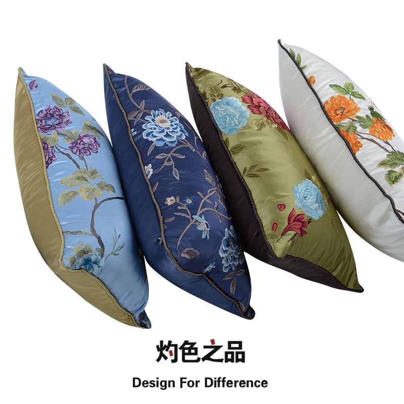 新古典中式刺绣沙发靠枕软装靠背床头睡觉护腰客厅靠垫抱枕腰枕,居家布艺,腰靠垫,淘宝优惠券,粉丝福利购,淘宝优惠卷