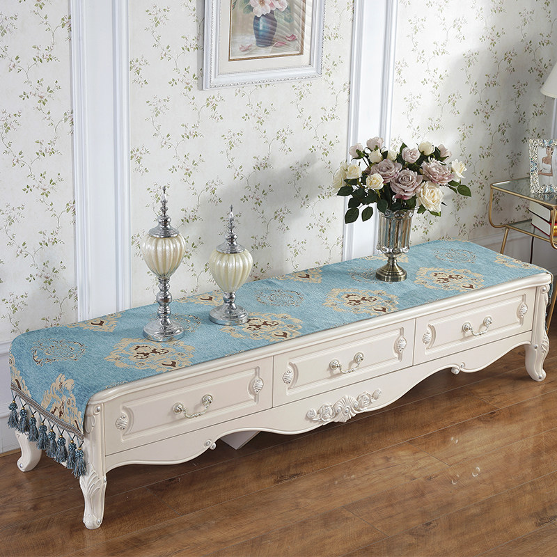 欧式长条电视柜桌布布艺长方形盖布客厅梳妆台鞋柜家用防尘盖巾罩