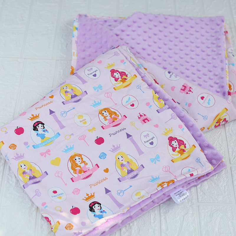 儿童卡通全棉豆豆毯柔软可水洗空调盖毯春秋宝宝安抚被小毛毯盖被