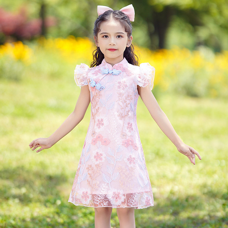 女童旗袍连衣裙夏装2023新款儿童装夏天中国风裙子女孩夏季公主裙