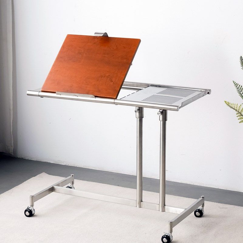 中古风移动实木小推车茶几琴谱架可升降不锈钢边几床边桌子电脑桌,住宅家具,桌子,淘宝优惠券,粉丝福利购,淘宝优惠卷