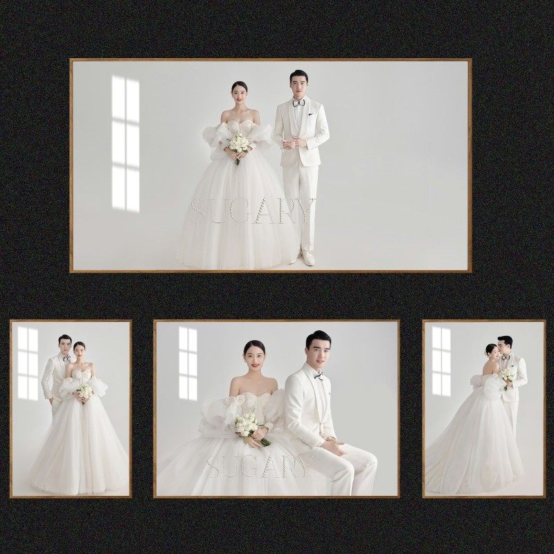 婚纱照放大挂墙床头48寸结婚照相框组合定制水晶全家福儿童照制作