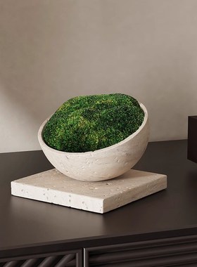 侘寂风高档玄关入户隔断柜装饰摆件酒店民宿复古软装艺术花瓶摆设