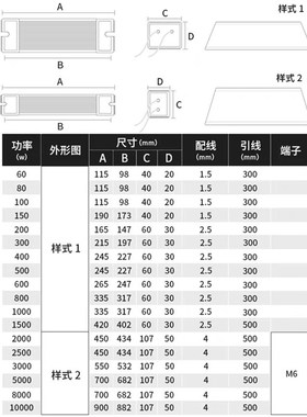 RXLG梯形铝壳制动刹车电阻器 2KW 2000W 10R20R30RR100R200R 欧