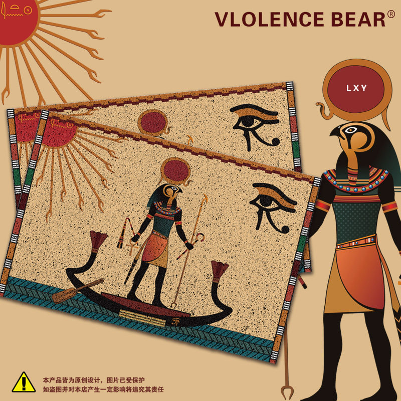 沙发地垫地毯客厅 埃及荷鲁斯上帝之眼图腾门外地垫入户蹭土门垫,居家布艺,家用脚垫,淘宝优惠券,粉丝福利购,淘宝优惠卷