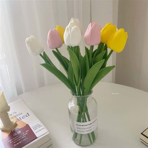 510Pcs Tulips Artificial Flower PU Real Touch Tulip Bouquet