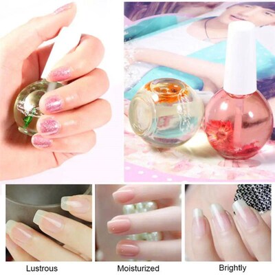 1~10PCS Bottle 15ml Nail Cuticle Oil Dried Flowers Softener