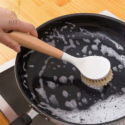 Kitchen Cleaning Brush Natural Wooden Handle Cleaning Brush