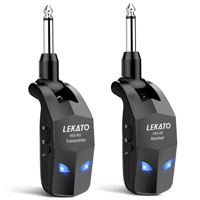Lekato Wireless Guitar System 2.4Ghz Guitar Transmitter Rece