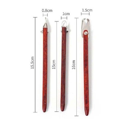B69C Red Flower Pear Carving Tools Texture Clay Sculptures
