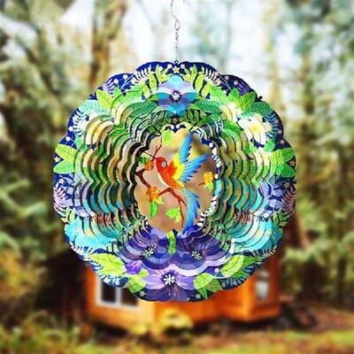 3D Rotating Wind Chime Outdoor Garden Metal Colorful Wind