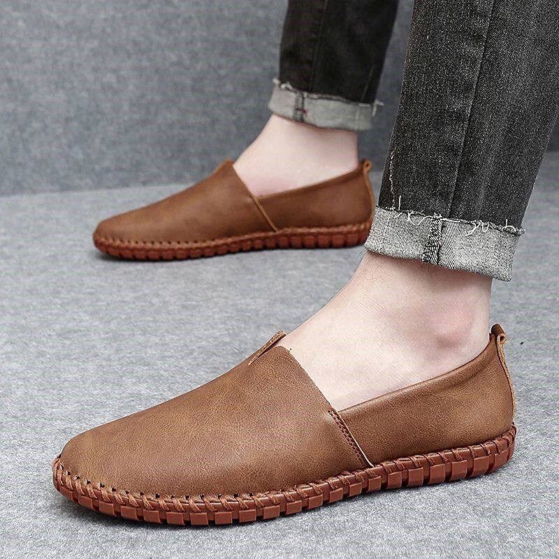 Outdoor Casual Shoes Handmade Moccasins Leather Loafers Men