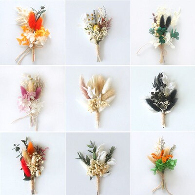 Dried Flower Mini Bouquet Bride Bridesmaid Wedding Corsage G