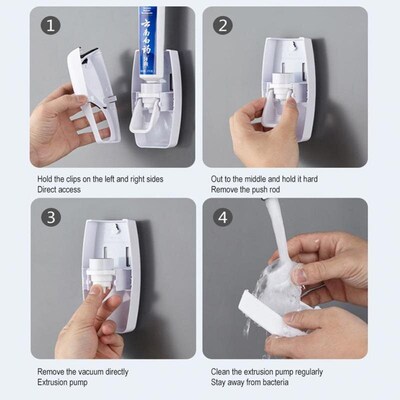Toothbrush Holder Automatic Toothpaste Dispenser Set Dustpro