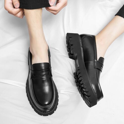 New Platform Shoes Loafers Shoes Men Thick-soled Wedding Sho