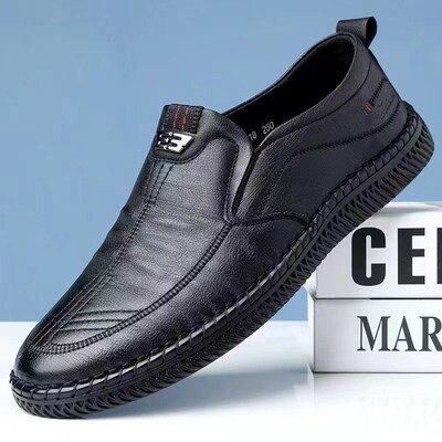 Business Leather Men Shoes Summer Slip on Loafers Breathable