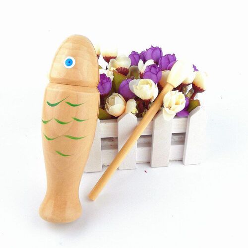 Red Fishshaped Woodblock Kids Percussion Instrument ORFF Ins
