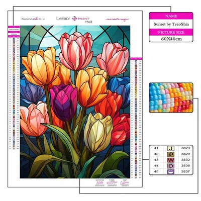 5D Diy Diamond Painting New 2024 Stained Glass Art Sunflower