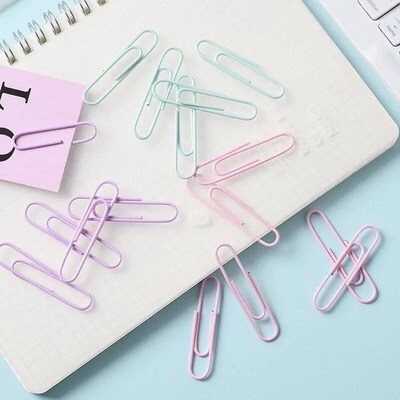 1 Box Colored Paper Clip Metal Clips Memo Clip Bookmarks Sta