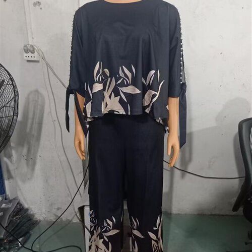 Two Piece Sets Women Outifit 2023 Summer Fashion Plants Prin
