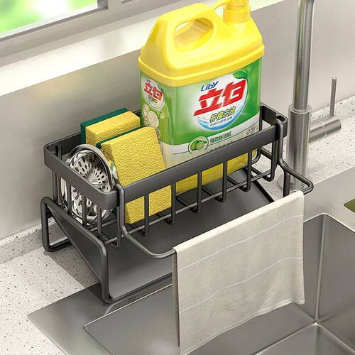 Kitchen Stainless Steel Sink Drain Rack Sponge Storage Fauce