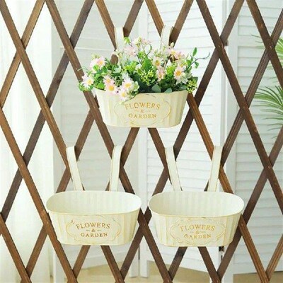 New Wall Mounted Railing Planter Box Portable Metal Garden