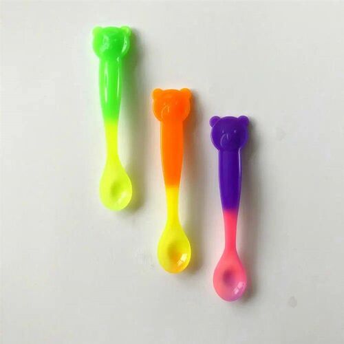 15cm Silicone Spoon Temperature Sensing Warm Spoon Baby Feed