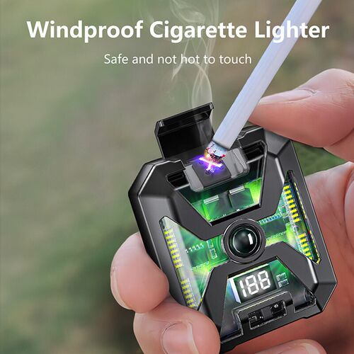 Black Technology Dual Arc Lighter with Illuminated Ignitor