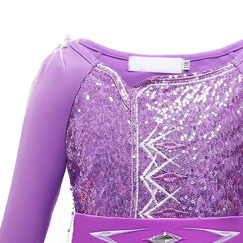 Princess Costume Elsa Dress for Girls Purple Sequin Mesh Bir