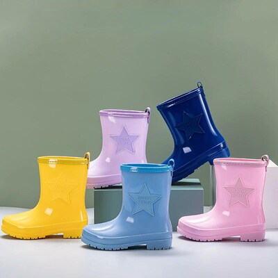 Kids Water Boots Student Waterproof Non-Slip Rain Shoes for