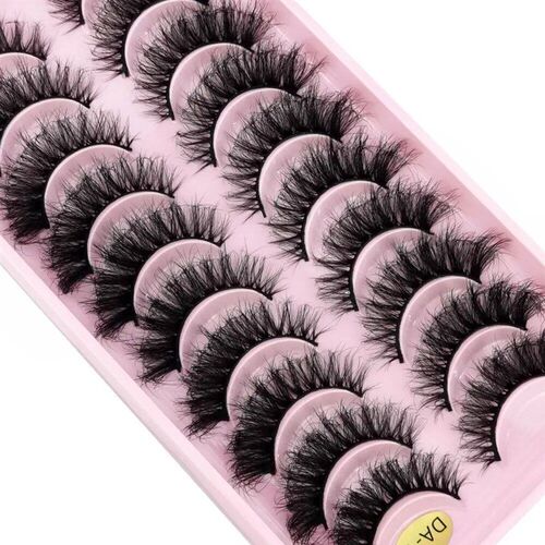 False Eyelashes Cat-Eye Fluffy Faux Mink Lashes 8D Wispy Las