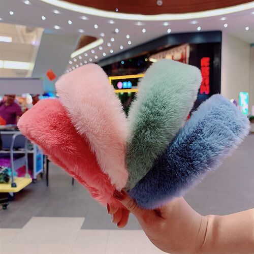 Sweet Retro Women Elegant Rabbit Fur Hairbands Hair Accessor