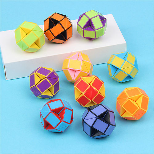 6Pcs Folding Magic Snake Ruler Puzzle Antistress Cube Educat