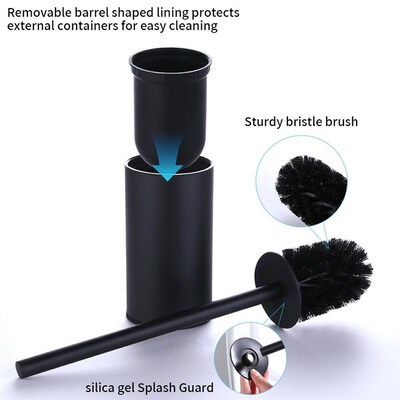Stainless Steel Bathroom Toilet Brush Holder Accessories Bla