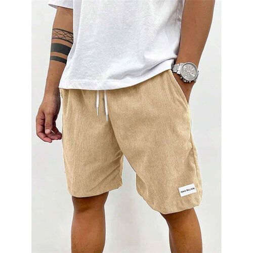 Summer Men Corduroy Sweatpant Caual Short Men Beach Short B