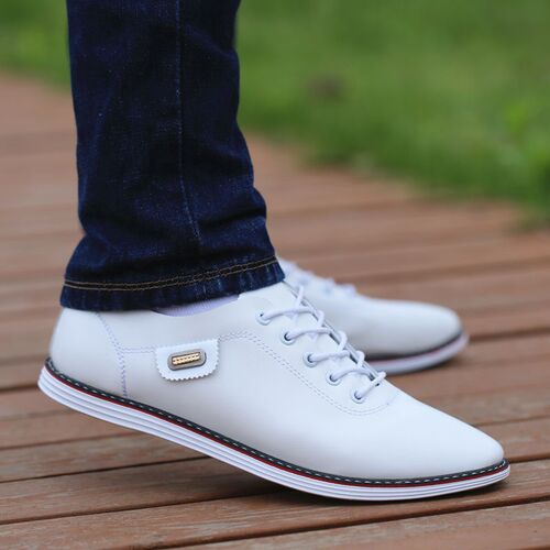 Mens PU Leather Business Casual Shoes for Man Outdoor Breat